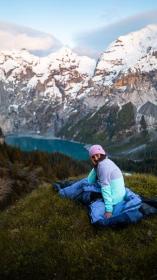 Husky Dinis Ladies -10°C blue/pink péřový třísezónní dámský spacák