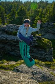 Husky Dinis -10°C blue/mint péřový třísezónní spacák