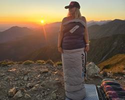 Husky Drape Ladies blue/purple péřový zimní dámský spacák