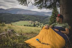 Husky Drafy blue/orange péřový zimní spacák