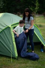 Husky Kids Magic blue/mustard syntetický třísezónní dětský spacák