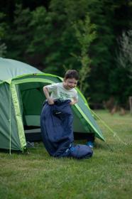 Husky Kids Magic blue/mustard syntetický třísezónní dětský spacák