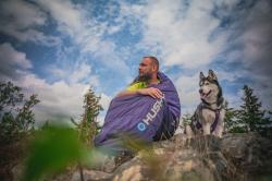 Husky Ember blue/grey syntetický trojsezónny spacák