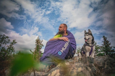 Husky Ember blue/grey syntetický třísezónní spacák