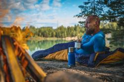 Husky Enjoy blue/orange syntetický zimní spacák