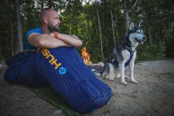 Husky Enjoy blue/orange syntetický zimní spacák