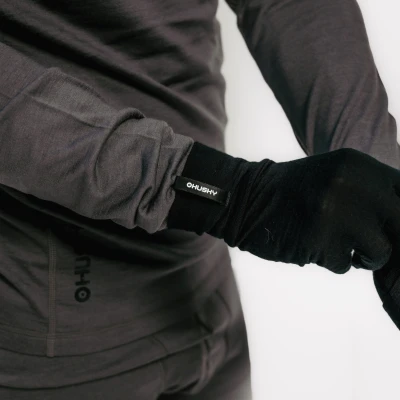 Husky Merglov black unisex merino rukavice