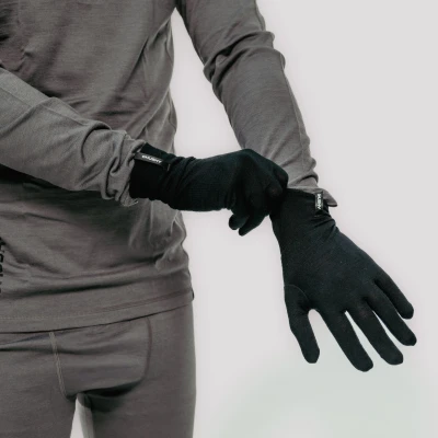 Husky Merglov black unisex merino rukavice