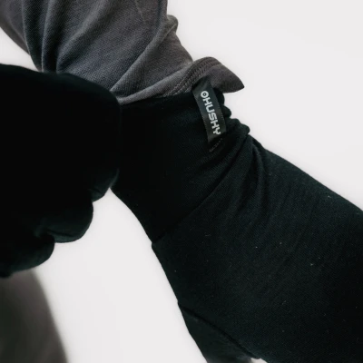 Husky Merglov black unisex merino rukavice