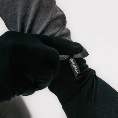 Husky Merglov black unisex merino rukavice