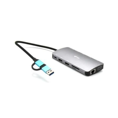 i-Tec USB 3.0 USB-C/Thunderbolt 3x Display Metal Nano Dock with LAN + Power Delivery 100 W