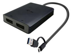 I-Tec USB-A/USB-C Dual 4K DP Video Adapter I-Tec USB-A/USB-C Dual 4K DP Video Adapter