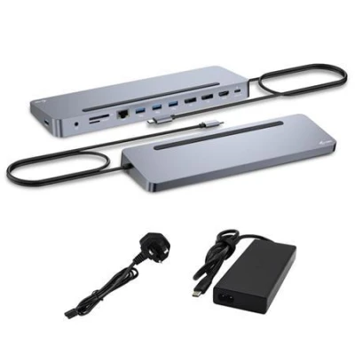 i-Tec USB-C Metal Ergonomic 3x 4K Display Docking Station with Power Delivery 100 W + i-tec Universal Charger 100 W