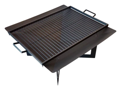 IGNIRA Čtvercové ohniště s roštem a víkem - 70 cm