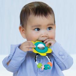Infantino Baby chrastítko a kousátko kytka plast pro miminko