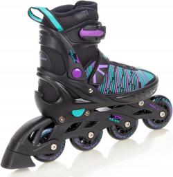 Raven Cande Black/Mint/Violet dětské kolečkové brusle