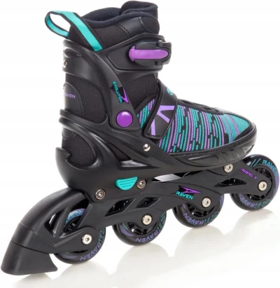 Raven Cande Black/Mint/Violet dětské kolečkové brusle