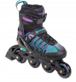 Raven Cande Black/Mint/Violet dětské kolečkové brusle