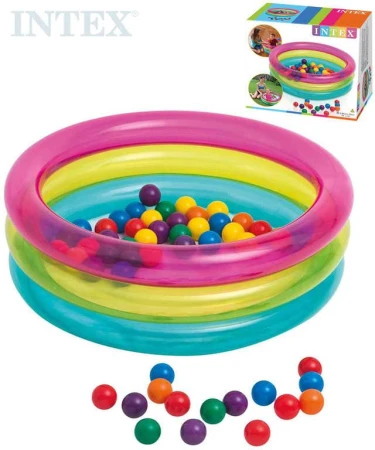 Intex Baby bazén kulatý 86x25cm set se soft míčky 6,5cm 50ks 48674 Intex Baby bazén kulatý 86x25cm set se soft míčky 6,5cm 50ks 48674