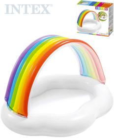 Intex Baby bazének duhová stříška 142x119x84cm brouzdaliště obláček 57141 Intex Baby bazének duhová stříška 142x119x84cm brouzdaliště obláček 57141