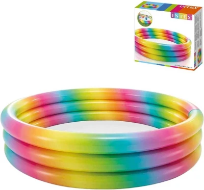Intex Bazén dětský kulatý nafukovací 168x38cm duhový 58449 Intex Bazén dětský kulatý nafukovací 168x38cm duhový 58449