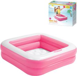 Intex Bazén dětský nafukovací čtverec růžový 85x85cm 57100