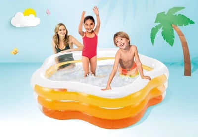 Intex Bazén nafukovací pětiúhelník 185x180cm oranžový 56495