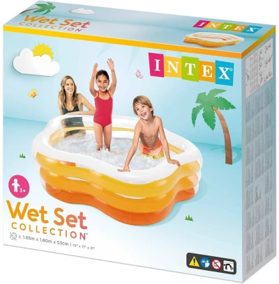 Intex Bazén nafukovací pětiúhelník 185x180cm oranžový 56495 (VÝPRODEJ)