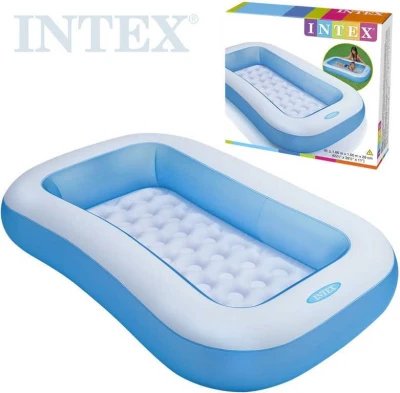 Intex Bazén obdélníkový nafukovací 166x100x28cm modro-bílý 57403 Intex Bazén obdélníkový nafukovací 166x100x28cm modro-bílý 57403