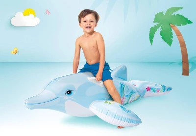 Intex Delfín nafukovací dětské plavidlo 175x66cm s úchyty do vody 58535
