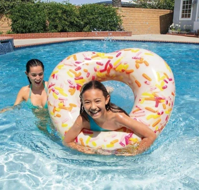 Intex Kruh nafukovací donut srdce 104cm plavací kolo do vody 56253