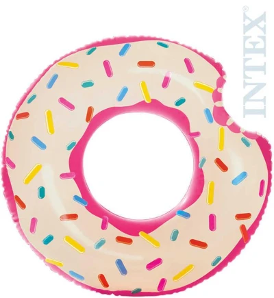 Intex Kruh plavací donut růžový 107cm nafukovací dětské kolo do vody 56265