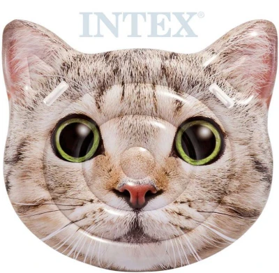 Intex Lehátko nafukovací Kočka 147x135cm matrace s úchyty na vodu 58784