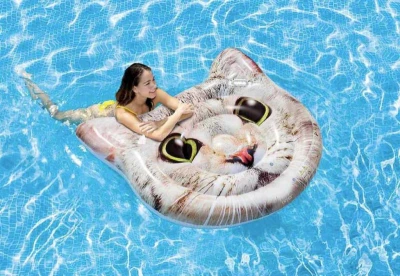 Intex Lehátko nafukovací Kočka 147x135cm matrace s úchyty na vodu 58784