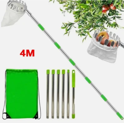 IQ Garden stříbrný teleskopický česáček na ovoce 4m