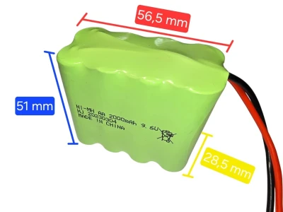 IQ models Akumulátor NiMh 9.6V 2000mAh s velkým Tamiya konektorem