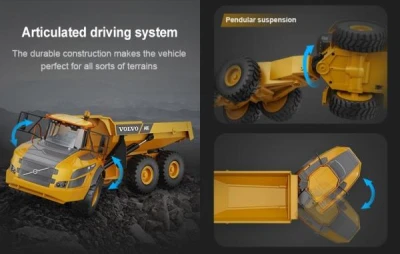 IQ models DoubleE RC kloubový dumper VOLVO A40G 1:20 56 cm 6WD LED zvuky RTR sada