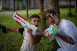 IQ models Elektrická vodní pistole Strong 528 s automatickým nasáváním oranžová