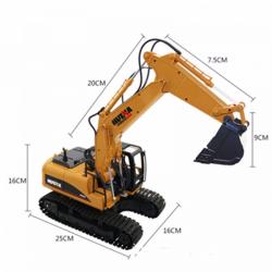IQ models Huina Toys RC Supersilný bagr s kovovou lžící 15 kanálů RTR žlutá 1:14