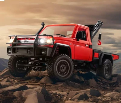 IQ models RC auto Land Cruiser TOYOTA s navijákem - červená + náhradní akumulátor