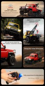 IQ models RC auto Land Cruiser TOYOTA s navijákem - červená + náhradní akumulátor