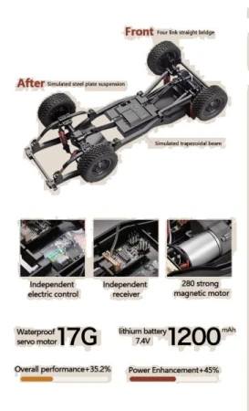 IQ models RC auto Land Cruiser TOYOTA s navijákom - žltá + náhradný akumulátor
