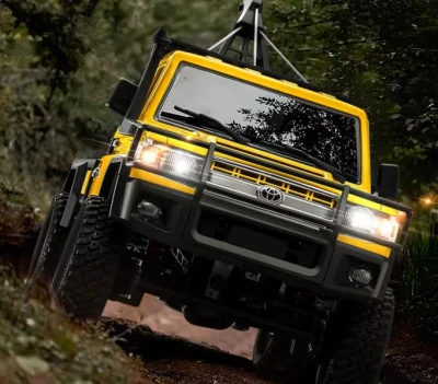 IQ models RC auto Land Cruiser TOYOTA s navijákom - žltá + náhradný akumulátor