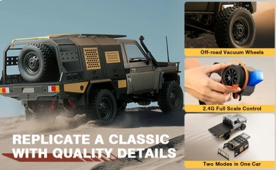 IQ models RC auto Land Cruiser TOYOTA Supertourer - strieborná + náhradný akumulátor