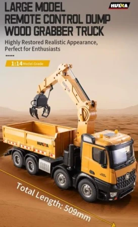 IQ models HN538 žluté 1:14 26CH RC auto s jeřábovým ramenem