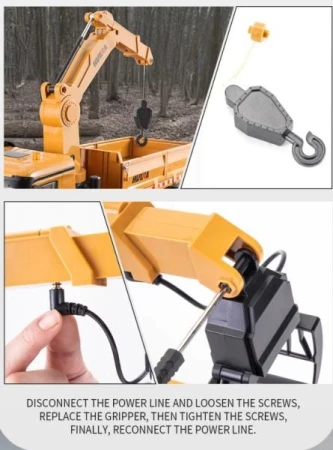 IQ models HN538 žluté 1:14 26CH RC auto s jeřábovým ramenem