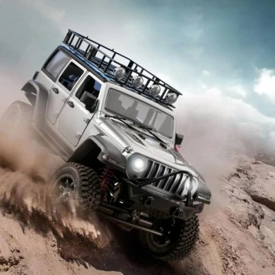 IQ models Jeep Rubicon 4x4 Crawler šedé RC terénní auto s osvětlením