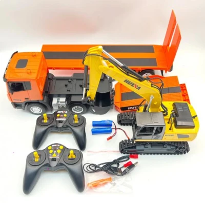 IQ models HN319 oranžový RC tahač s přívěsem a RC bagr
