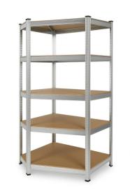 IQ models Rohový regál 180x90x90 - pozinkovaný - 5 polic
