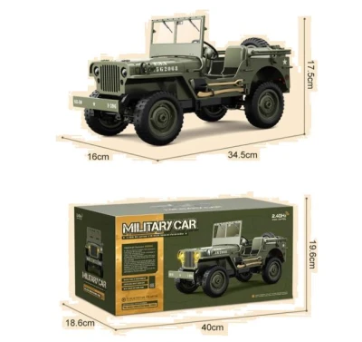 IQ models Vojenské RC auto Jeep WILLYS 1/10 šedý